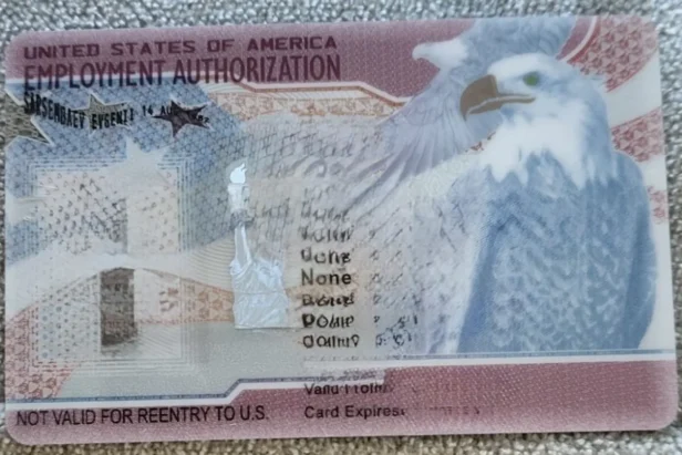 Employment authorization document and immigration paperwork in the United States