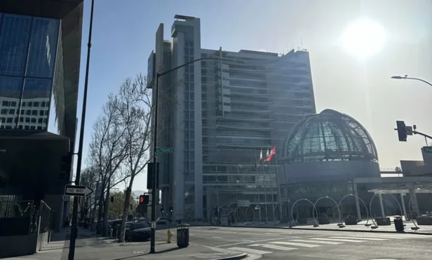 laptop screen showing article about Cesar Chavez Day controversy in California