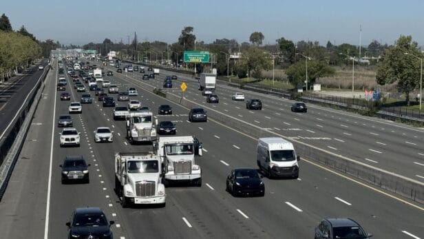Police surveillance cameras mounted on utility poles in East Palo Alto neighborhood.